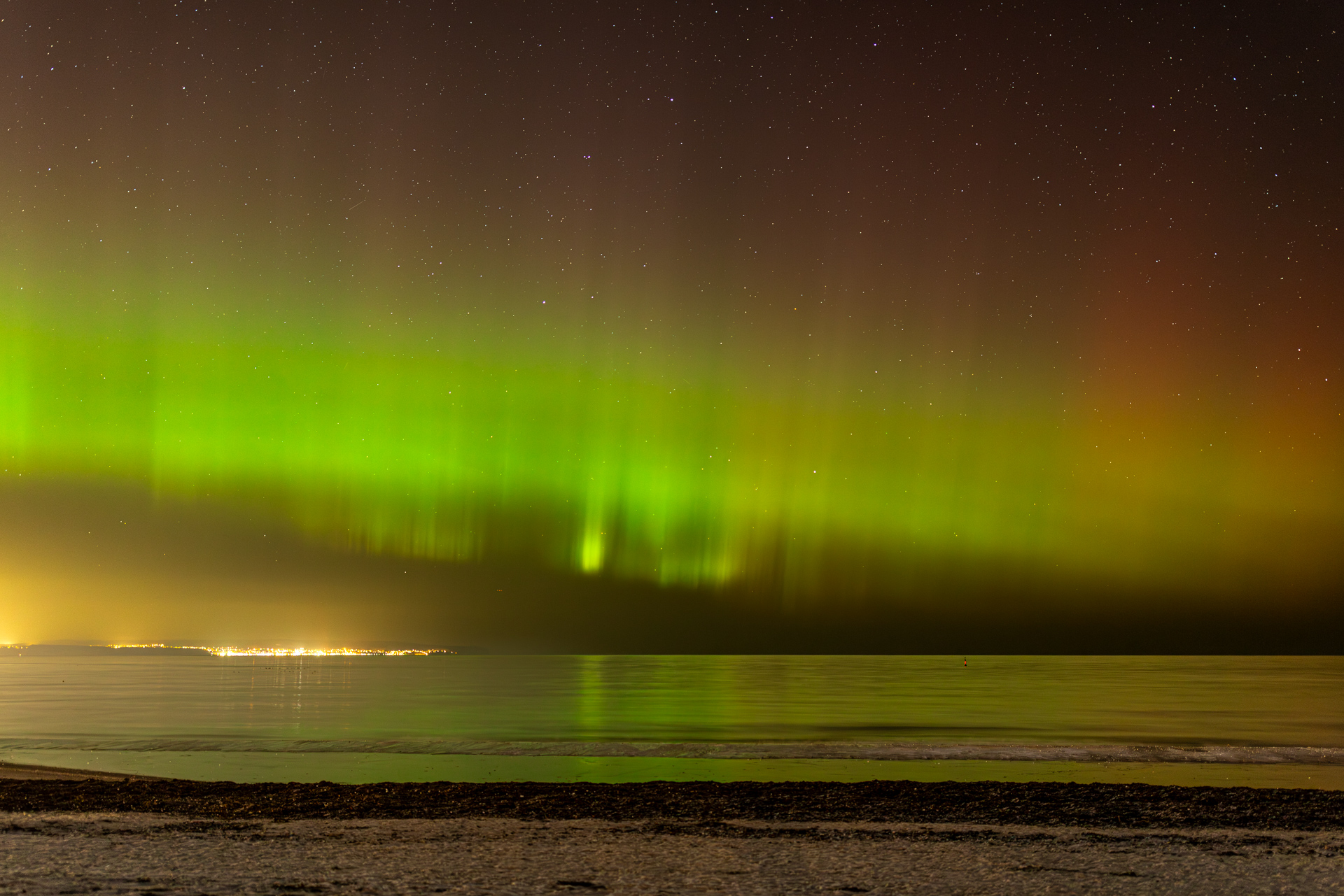 Aurora borealis über Rügen