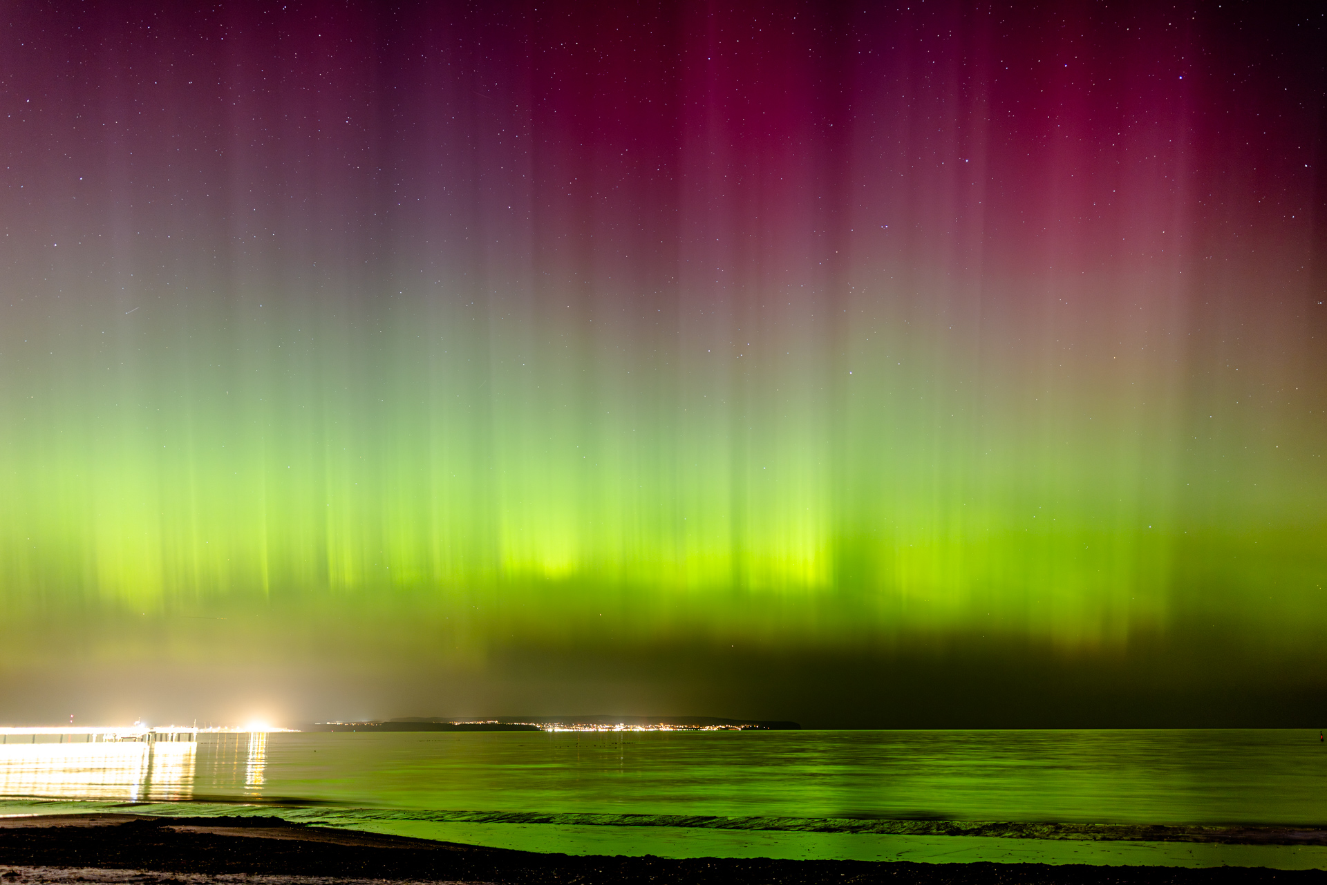 Aurora borealis über Rügen