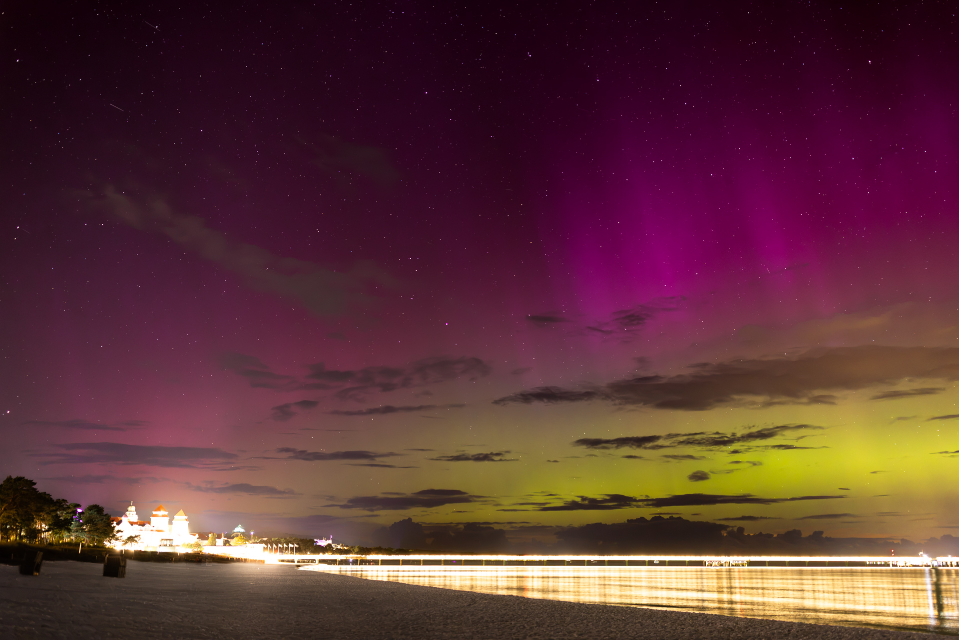 Aurora borealis über Rügen